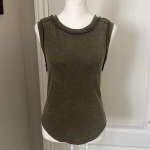 Khaki Sleeveless Women's Muscle Tee